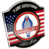 Shelby Cobra Medallion Logo Car Decal - Classic Red, White and Blue Symbol with US Flag