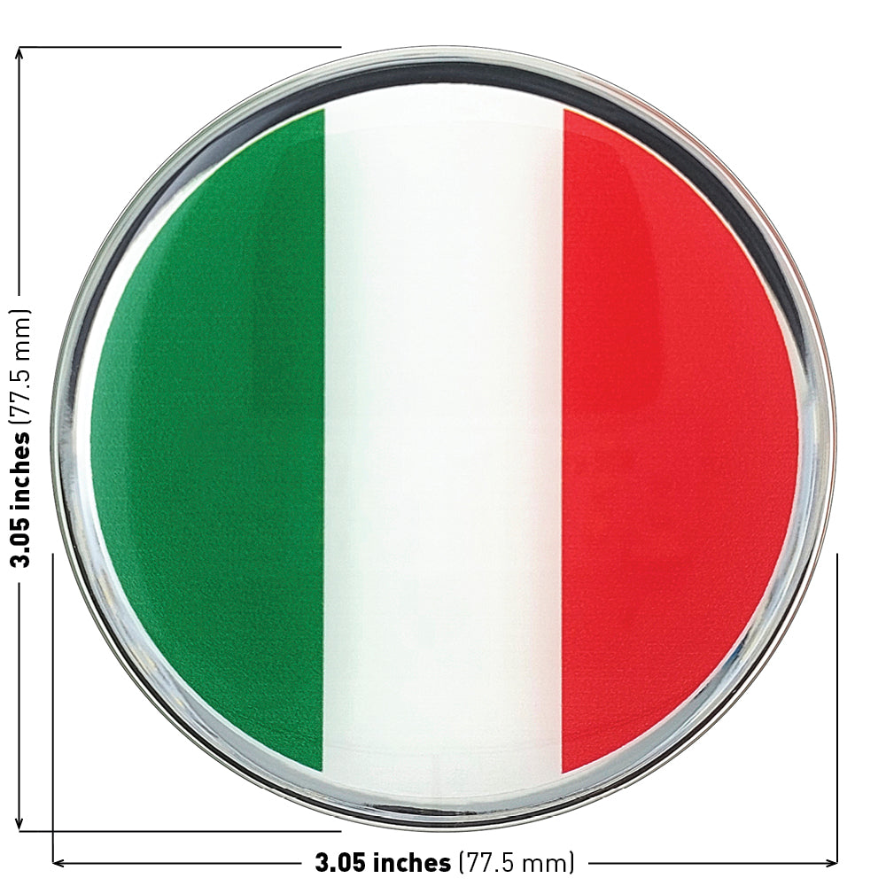 Italian Flag Car Decal (3 Round) – Fan Emblems